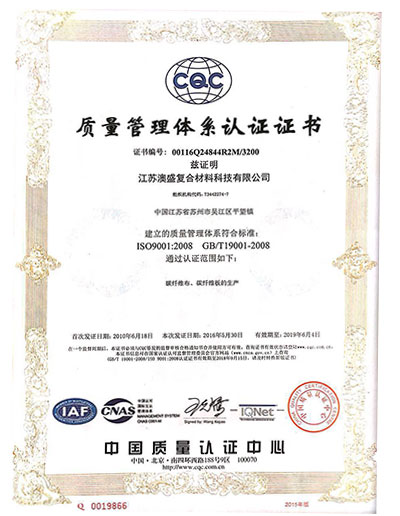 quality management system certificate