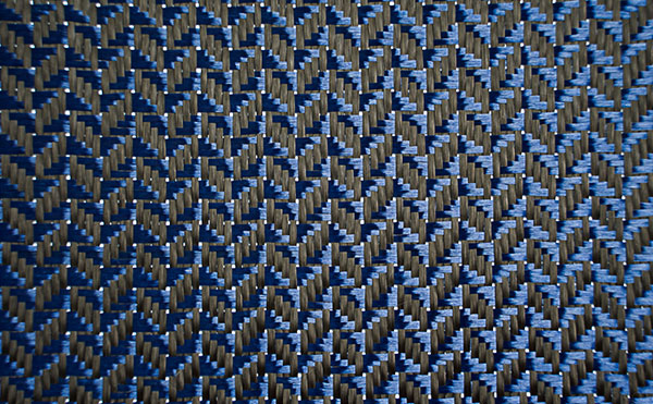 cf aramid (blue) mixed bidirectional jacquard